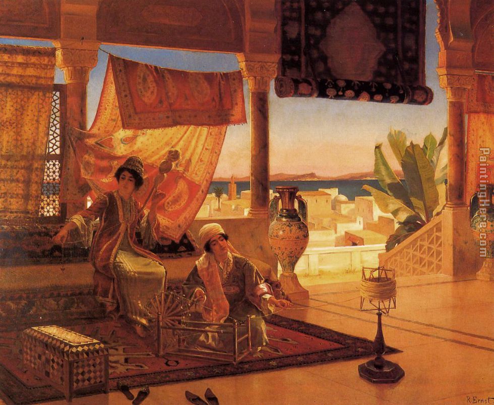 The Terrace painting - Rudolf Ernst The Terrace art painting